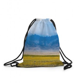 Рюкзак-мешок 3D с принтом Красочная долина в Тюмени, 100% полиэстер | плотность ткани — 200 г/м2, размер — 35 х 45 см; лямки — толстые шнурки, застежка на шнуровке, без карманов и подкладки | горы | долина | небо | поле | природа