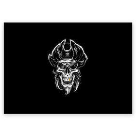 Поздравительная открытка с принтом Пиратский череп в Тюмени, 100% бумага | плотность бумаги 280 г/м2, матовая, на обратной стороне линовка и место для марки
 | dead | demon | devil | executioner | metal | pirat | punisher | rap | rock | satan | sea | skull | swag | каратель | метал | море | океан | палач | пират | рок | скелет | череп