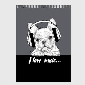 Скетчбук с принтом I love music… в Тюмени, 100% бумага
 | 48 листов, плотность листов — 100 г/м2, плотность картонной обложки — 250 г/м2. Листы скреплены сверху удобной пружинной спиралью | animal | black | breed | dog | drawing | fon | graphics | gray | head | headphones | i | inscription | look | love | music | muzzle | text | взгляд | голова | графика | животное | люблю | музыка | надпись | наушники | порода | рисунок | серый | со