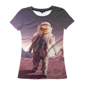 Женская футболка 3D с принтом На Марсе в Тюмени, 100% полиэфир ( синтетическое хлопкоподобное полотно) | прямой крой, круглый вырез горловины, длина до линии бедер | big | арт | крупные арты | крупные принты | сумасшедшие арты