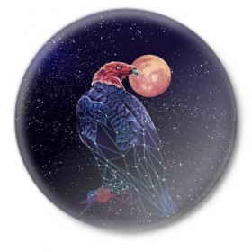 Значок с принтом Птичка в Тюмени,  металл | круглая форма, металлическая застежка в виде булавки | big | арт | крупные арты | крупные принты | сумасшедшие арты