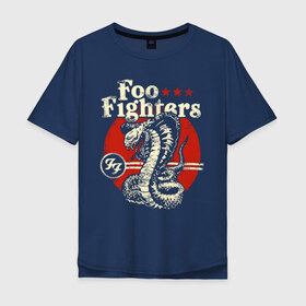 Мужская футболка хлопок Oversize с принтом Foo Fighters в Тюмени, 100% хлопок | свободный крой, круглый ворот, “спинка” длиннее передней части | 