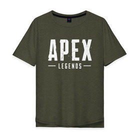 Мужская футболка хлопок Oversize с принтом APEX LEGENDS в Тюмени, 100% хлопок | свободный крой, круглый ворот, “спинка” длиннее передней части | apex | apex legends | battle | battle royal | titanfall | апекс | апекс легендс | батл рояль | битва | война | королевская битва