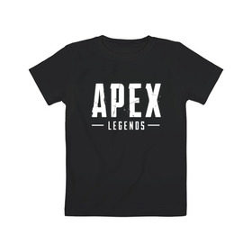 Детская футболка хлопок с принтом APEX LEGENDS в Тюмени, 100% хлопок | круглый вырез горловины, полуприлегающий силуэт, длина до линии бедер | apex | apex legends | battle | battle royal | titanfall | апекс | апекс легендс | батл рояль | битва | война | королевская битва