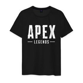 Мужская футболка хлопок с принтом APEX LEGENDS в Тюмени, 100% хлопок | прямой крой, круглый вырез горловины, длина до линии бедер, слегка спущенное плечо. | apex | apex legends | battle | battle royal | titanfall | апекс | апекс легендс | батл рояль | битва | война | королевская битва