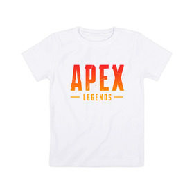 Детская футболка хлопок с принтом APEX LEGENDS в Тюмени, 100% хлопок | круглый вырез горловины, полуприлегающий силуэт, длина до линии бедер | apex | apex legends | battle | battle royal | titanfall | апекс | апекс легендс | батл рояль | битва | война | королевская битва