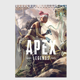 Скетчбук с принтом APEX Legends в Тюмени, 100% бумага
 | 48 листов, плотность листов — 100 г/м2, плотность картонной обложки — 250 г/м2. Листы скреплены сверху удобной пружинной спиралью | 2 | 2019 | 3 | apex | game | legends | titanfall | игра | титанфолл