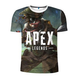 Мужская футболка 3D спортивная с принтом APEX Legends в Тюмени, 100% полиэстер с улучшенными характеристиками | приталенный силуэт, круглая горловина, широкие плечи, сужается к линии бедра | 2 | 2019 | 3 | apex | game | legends | titanfall | игра | титанфолл