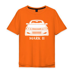 Мужская футболка хлопок Oversize с принтом Toyota Mark 2 JXZ90 в Тюмени, 100% хлопок | свободный крой, круглый ворот, “спинка” длиннее передней части | jzx90 | mark 2 jzx90 | toyota | toyota mark 2 | toyota mark 2 jzx90