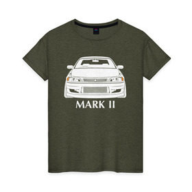 Женская футболка хлопок с принтом Toyota Mark 2 JXZ90 в Тюмени, 100% хлопок | прямой крой, круглый вырез горловины, длина до линии бедер, слегка спущенное плечо | jzx90 | mark 2 jzx90 | toyota | toyota mark 2 | toyota mark 2 jzx90