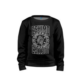 Детский свитшот хлопок с принтом Eskimo Callboy в Тюмени, 100% хлопок | круглый вырез горловины, эластичные манжеты, пояс и воротник | Тематика изображения на принте: bury me in vegas | crystals | danskimo | eskimo callboy | sushi | the scene | we are the mess | группы | метал | музыка | рок | эскимо колбой