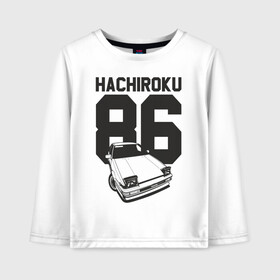 Детский лонгслив хлопок с принтом Toyota AE86 Hachiroku в Тюмени, 100% хлопок | круглый вырез горловины, полуприлегающий силуэт, длина до линии бедер | ae86 hachiroku | hachiroku | toyota | toyota ae86 | toyota ae86 hachiroku | хачироку