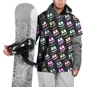 Накидка на куртку 3D с принтом Fortnite & Marshmello в Тюмени, 100% полиэстер |  | fortnite | fortnite 2 | fortnite x | marshmello | ninja | ninja hyper streamer | ninja streamer | pattern | streamer | tyler blevins | игра | маршмелло | ниндзя | паттерн | фортнайт | фортнайт 2 | фортнайт глава 2