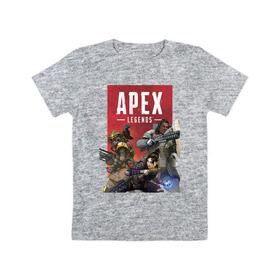 Детская футболка хлопок с принтом Apex legends в Тюмени, 100% хлопок | круглый вырез горловины, полуприлегающий силуэт, длина до линии бедер | 