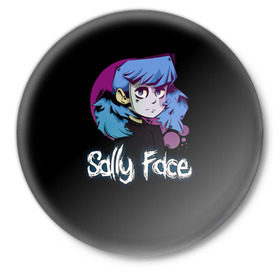 Значок с принтом Sally Face (15) в Тюмени,  металл | круглая форма, металлическая застежка в виде булавки | Тематика изображения на принте: face | fisher | larry johnson | mask | sally | sally face | sally fisher | демоны | духи | маска | призраки | салли | салли фейс | салли фишер | фейс