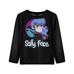 Детский лонгслив 3D с принтом Sally Face (15) в Тюмени, 100% полиэстер | длинные рукава, круглый вырез горловины, полуприлегающий силуэт
 | face | fisher | larry johnson | mask | sally | sally face | sally fisher | демоны | духи | маска | призраки | салли | салли фейс | салли фишер | фейс