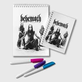 Блокнот с принтом Behemoth в Тюмени, 100% бумага | 48 листов, плотность листов — 60 г/м2, плотность картонной обложки — 250 г/м2. Листы скреплены удобной пружинной спиралью. Цвет линий — светло-серый
 | Тематика изображения на принте: behemoth | black metal | death metal | inferno | nergal | orion | seth | блэк метал | группы | дэт метал | метал | музыка | рок