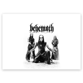 Поздравительная открытка с принтом Behemoth в Тюмени, 100% бумага | плотность бумаги 280 г/м2, матовая, на обратной стороне линовка и место для марки
 | Тематика изображения на принте: behemoth | black metal | death metal | inferno | nergal | orion | seth | блэк метал | группы | дэт метал | метал | музыка | рок