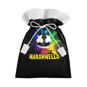 Подарочный 3D мешок с принтом Marshmello в Тюмени, 100% полиэстер | Размер: 29*39 см | Тематика изображения на принте: alone | beautiful now | disc | dj | jockey | marshmallow | американский | диджей | дискотека | маршмэллоу | продюсер