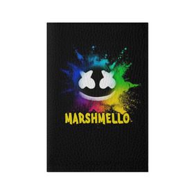 Обложка для паспорта матовая кожа с принтом Marshmello в Тюмени, натуральная матовая кожа | размер 19,3 х 13,7 см; прозрачные пластиковые крепления | alone | beautiful now | disc | dj | jockey | marshmallow | американский | диджей | дискотека | маршмэллоу | продюсер