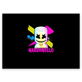 Поздравительная открытка с принтом Marshmello в Тюмени, 100% бумага | плотность бумаги 280 г/м2, матовая, на обратной стороне линовка и место для марки
 | alone | beautiful now | disc | dj | jockey | marshmallow | американский | диджей | дискотека | маршмэллоу | продюсер