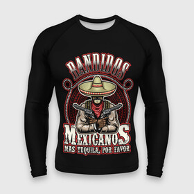 Мужской рашгард 3D с принтом Bandidos в Тюмени,  |  | cartridges | drawing | graphic | hat | mexican | mexico | ornament | patterns | revolvers | rope | tape | tequila | thug | weapon | бандит | верёвка | графика | лента | мексика | мексиканский | орнамент | оружие | патроны | револьверы | рисунок | текила |