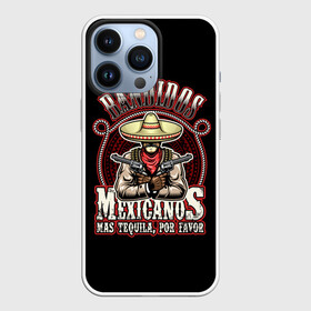 Чехол для iPhone 13 Pro с принтом Bandidos в Тюмени,  |  | cartridges | drawing | graphic | hat | mexican | mexico | ornament | patterns | revolvers | rope | tape | tequila | thug | weapon | бандит | верёвка | графика | лента | мексика | мексиканский | орнамент | оружие | патроны | револьверы | рисунок | текила |