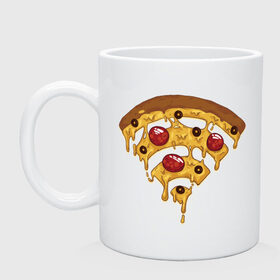 Кружка с принтом Пицца Wi-Fi в Тюмени, керамика | объем — 330 мл, диаметр — 80 мм. Принт наносится на бока кружки, можно сделать два разных изображения | pizza | wi fi | wifi | абстракция | вай фай | интернет | пицца