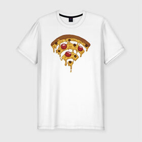 Мужская футболка премиум с принтом Пицца Wi-Fi в Тюмени, 92% хлопок, 8% лайкра | приталенный силуэт, круглый вырез ворота, длина до линии бедра, короткий рукав | pizza | wi fi | wifi | абстракция | вай фай | интернет | пицца