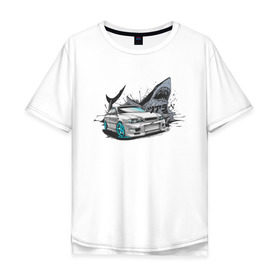 Мужская футболка хлопок Oversize с принтом Toyota Chaser 100 в Тюмени, 100% хлопок | свободный крой, круглый ворот, “спинка” длиннее передней части | Тематика изображения на принте: chaser 100 | toyota | toyota chaser | toyota chaser 100