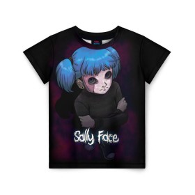 Детская футболка 3D с принтом Sally Face (17) в Тюмени, 100% гипоаллергенный полиэфир | прямой крой, круглый вырез горловины, длина до линии бедер, чуть спущенное плечо, ткань немного тянется | face | fisher | larry johnson | mask | sally | sally face | sally fisher | демоны | духи | маска | призраки | салли | салли фейс | салли фишер | фейс