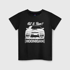 Детская футболка хлопок с принтом Nissan Silvia S14 Hoonigan в Тюмени, 100% хлопок | круглый вырез горловины, полуприлегающий силуэт, длина до линии бедер | hoonigan | nissan | nissan silvia s14 | silvia s14