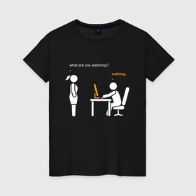 Женская футболка хлопок с принтом Pornhub в Тюмени, 100% хлопок | прямой крой, круглый вырез горловины, длина до линии бедер, слегка спущенное плечо | brazzers | архив | любовь | мировой | ничего | чувства