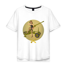 Мужская футболка хлопок Oversize с принтом ПВО, 23 февраля в Тюмени, 100% хлопок | свободный крой, круглый ворот, “спинка” длиннее передней части | 