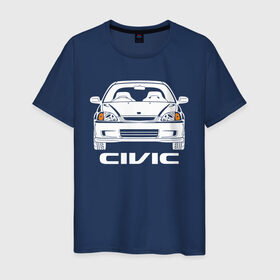 Мужская футболка хлопок с принтом Honda Civic EK 6 поколение в Тюмени, 100% хлопок | прямой крой, круглый вырез горловины, длина до линии бедер, слегка спущенное плечо. | civic ek | ek 6 поколение | honda | honda civic | honda civic ek 6 поколение