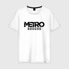 Мужская футболка хлопок с принтом METRO EXODUS (НА СПИНЕ) в Тюмени, 100% хлопок | прямой крой, круглый вырез горловины, длина до линии бедер, слегка спущенное плечо. | exodus | horror | metro 2033 | metro exodus | survival | игры | исход | метро | метро 2035