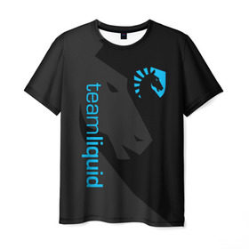 Мужская футболка 3D с принтом TEAM LIQUID в Тюмени, 100% полиэфир | прямой крой, круглый вырез горловины, длина до линии бедер | 2019 | blue | cybersport | esport | liquid | logo | pro league | team | team liquid | киберспорт | логотип | тим ликвид | фирменные цвета