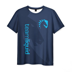 Мужская футболка 3D с принтом TEAM LIQUID в Тюмени, 100% полиэфир | прямой крой, круглый вырез горловины, длина до линии бедер | Тематика изображения на принте: 2019 | blue | cybersport | esport | liquid | logo | pro league | team | team liquid | киберспорт | логотип | тим ликвид | фирменные цвета