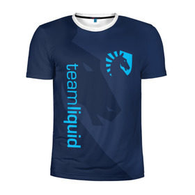 Мужская футболка 3D спортивная с принтом TEAM LIQUID в Тюмени, 100% полиэстер с улучшенными характеристиками | приталенный силуэт, круглая горловина, широкие плечи, сужается к линии бедра | Тематика изображения на принте: 2019 | blue | cybersport | esport | liquid | logo | pro league | team | team liquid | киберспорт | логотип | тим ликвид | фирменные цвета