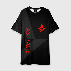 Детское платье 3D с принтом ASTRALIS | АСТРАЛИС в Тюмени, 100% полиэстер | прямой силуэт, чуть расширенный к низу. Круглая горловина, на рукавах — воланы | action | astralis | awp | counter strike | cs go | cs go global offensive | cybersport | faze clan | game | gamer | hyper beast | shooter | skin | team liquid | киберспорт | оружие | скины