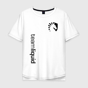 Мужская футболка хлопок Oversize с принтом TEAM LIQUID в Тюмени, 100% хлопок | свободный крой, круглый ворот, “спинка” длиннее передней части | 2019 | blue | cybersport | esport | liquid | logo | pro league | team | team liquid | киберспорт | логотип | тим ликвид | фирменные цвета
