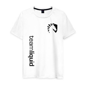 Мужская футболка хлопок с принтом TEAM LIQUID в Тюмени, 100% хлопок | прямой крой, круглый вырез горловины, длина до линии бедер, слегка спущенное плечо. | 2019 | blue | cybersport | esport | liquid | logo | pro league | team | team liquid | киберспорт | логотип | тим ликвид | фирменные цвета