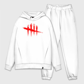 Мужской костюм хлопок OVERSIZE с принтом DEAD BY DAYLIGHT в Тюмени,  |  | blood | dead by daylight | game | horror | logo | red | игра | кости | кровь | лого | ужасы | хоррор | череп