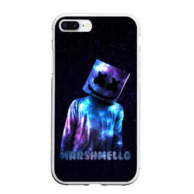 Чехол для iPhone 7Plus/8 Plus матовый с принтом Marshmello в Тюмени, Силикон | Область печати: задняя сторона чехла, без боковых панелей | marshmello | диджей | звезды | клуб | клубная музыка | космос | маршмеллоу | маршмэлло | маршмэллоу | музыка | небо | ночь | электронная