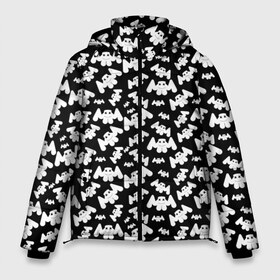 Мужская зимняя куртка 3D с принтом MARSHMELLO в Тюмени, верх — 100% полиэстер; подкладка — 100% полиэстер; утеплитель — 100% полиэстер | длина ниже бедра, свободный силуэт Оверсайз. Есть воротник-стойка, отстегивающийся капюшон и ветрозащитная планка. 

Боковые карманы с листочкой на кнопках и внутренний карман на молнии. | black and white | christopher comstock | dj | marshmello | music | диджей | клубная музыка | клубняк | крис комсток | логотип | маршмэллоу | музыка | черно белый