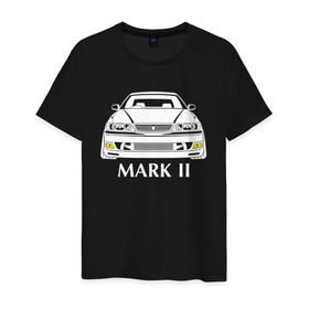 Мужская футболка хлопок с принтом Toyota Mark2 JZX100 в Тюмени, 100% хлопок | прямой крой, круглый вырез горловины, длина до линии бедер, слегка спущенное плечо. | jzx100 | mark2 jzx100 | toyota | toyota mark2 | toyota mark2 jzx100