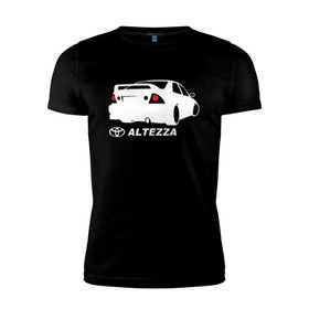 Мужская футболка премиум с принтом Toyota Altezza (2) в Тюмени, 92% хлопок, 8% лайкра | приталенный силуэт, круглый вырез ворота, длина до линии бедра, короткий рукав | Тематика изображения на принте: altezza | toyota | toyota altezza