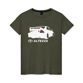 Женская футболка хлопок с принтом Toyota Altezza (2) в Тюмени, 100% хлопок | прямой крой, круглый вырез горловины, длина до линии бедер, слегка спущенное плечо | altezza | toyota | toyota altezza