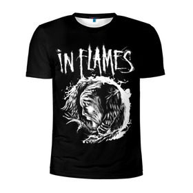 Мужская футболка 3D спортивная с принтом In Flames в Тюмени, 100% полиэстер с улучшенными характеристиками | приталенный силуэт, круглая горловина, широкие плечи, сужается к линии бедра | Тематика изображения на принте: battles | death metal | in flames | inflames | metal | rock | группы | дэт метал | метал | музыка | рок
