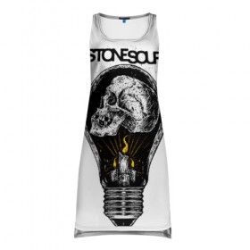 Платье-майка 3D с принтом Stone Sour в Тюмени, 100% полиэстер | полуприлегающий силуэт, широкие бретели, круглый вырез горловины, удлиненный подол сзади. | metal | rock | slipknot | stone sour | альтернатива | группы | кори тейлор | метал | музыка | ню метал | рок